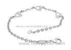 316 Stainless Steel Anklet Three Double Heart In One Shape Womens Charm Bracelet