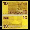 Netherland Bills 10 Gulden Gold Banknote Engraved 24K Fine Gold For Business Gift