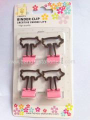 hot sale pig shape metal binder clip paper clip push pins