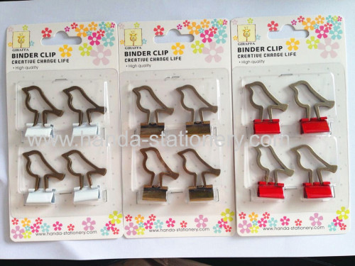 hot sale bird shape metal binder clip paper clip push pins 