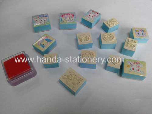 various cartoon plastic stamp  eva stamp wooden stamp 