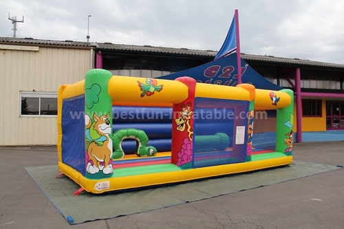 Inflatable safari bounce castle inflatable amusement zoo park