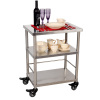 Hotel service food cart Stainless steel kitchen food handcart with 3 shelves