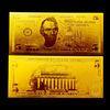 America $5 Engrave gold dollar bill custom gold bank note for Business gifts