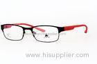 Angular Narrow Metal Optical Frames For Youth , Demo Lens , Blue / Red And Black