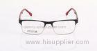 Colorful Semi Rim Square Metal Optical Spectacles Frames For Women / Men , Red Yellow Black