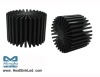 Aluminum Lustrous Modular Passive LED Cooler Φ117mmH80mm