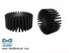 Aluminum Lustrous Modular Passive LED Cooler Φ117mmH50mm