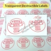 Custom red printing tamper proof clear security warranty seal stickers