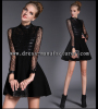 2015 summer wholesale black vogue lace women dress OEM service