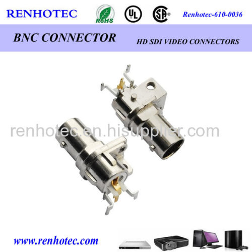 HD-SDI zinc alloy R/A BNC jack pcb mount BNc connector price