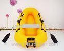 Yellow PVC Inflatable Fishing Boats with paddles , fishing holder motor and seatting board