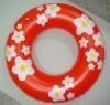 Infant inflatable swim ring , Pool with inflatable ring flower pringting