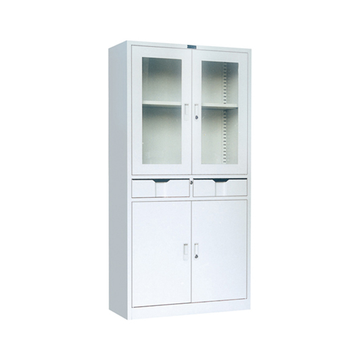 Best selling metal file cabinet with 2 drawer in the middle, display file cabinet locker with glass door for office docu