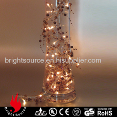 20L brown pearl garland warm white LED string lights