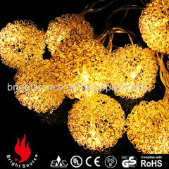 20L gold thread iron ball warm white LED string light