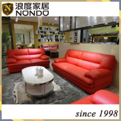 Modern new design sectional sofa red leather sofa
