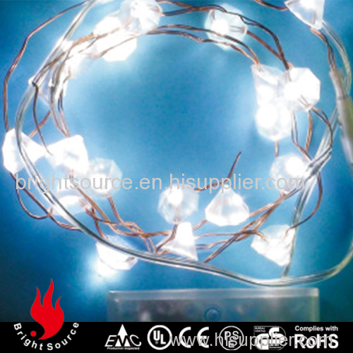 Mini LED string lights with acylic diamond decoration battery operated