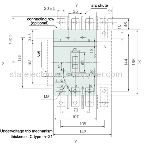 KXM2E moulded case circuit breaker series MCCB MCB