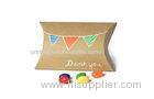 CMYK / PMS / Pantone Recycled Cardboard Gift Boxes , Kraft paper wedding pillow box