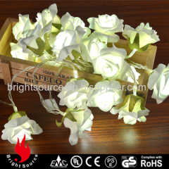 20L EVA white rose flower LED string decorative lights