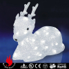 led sculpture white lying deer