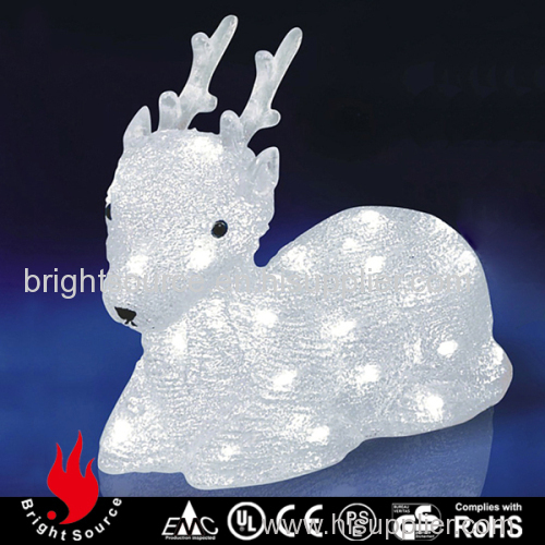 led sculpture white lying deer