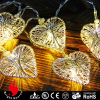 10L silver iron thread heart warm white LED string decorative light