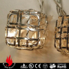 10L silver iron cube warm white LED string decorative lights