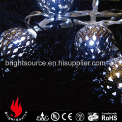 20L black iron ball cold white LED string decorative lights