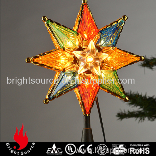 Multi color tree topper star for Christmas