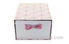 Custom Durable Ribbon Handle Cardboard Pink Gift Boxes For Clothes