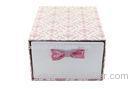 Custom Durable Ribbon Handle Cardboard Pink Gift Boxes For Clothes