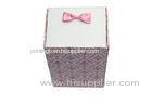 Pink Paper Packaging Gift Box With Tie Sticked / Recycled Plastic Boxes