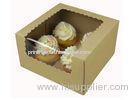 Cupcake / Bakery Paper Packaging Boxes , Kraft Cake Box Trays Insert