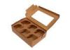 Six Holes Cupcake Box , Plastic Window Eco-friendly Kraft Paper food Box