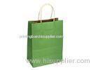 Customized Green Paper Gift Bags With Handles / rope handle paper bag