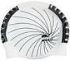 Fashionable Custom Printed Swim Caps / White Silicone Swim Hat Wrikle Free
