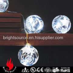 clear glass christmas balls with white led lights