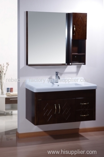 80CM solid wood bathroom cabinet wall hung cabinet vanity for sale