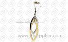 Two Tone Oval Stainless Steel Earrings Gold and Silver Plated