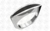 Fashionable 316L Stainless Steel Rings With Black Enamel Full Shiny Polished