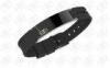 Health Stainless Steel Bracelets Bio Ionized Magnetic PVD IP Black Silicone