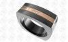 Stylish Cubic PVD IP Black Stainless Steel Rings for men / women