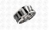 TUV Stainless Steel Rings Jewelry Engage Band In Silver and Black Two Tones