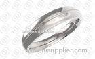 Polished Wedding Bands Rings Stainless Steel Jewelry Unisex , cz steel rings