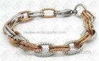 Stylish Stainless Steel Bracelets , Gold And Silver Chain Link Bracelet OEM