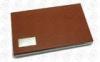 Modern Engraveable Stainless Steel Business Card Holder With Brown Leather