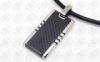 Stainless Steel Carbon Fiber Jewelry Square Fashion Pendant With Black Carbon Accent