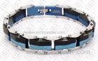 Stainless Steel Fashion Jewelry Bracelets Blue and Black Two Tones